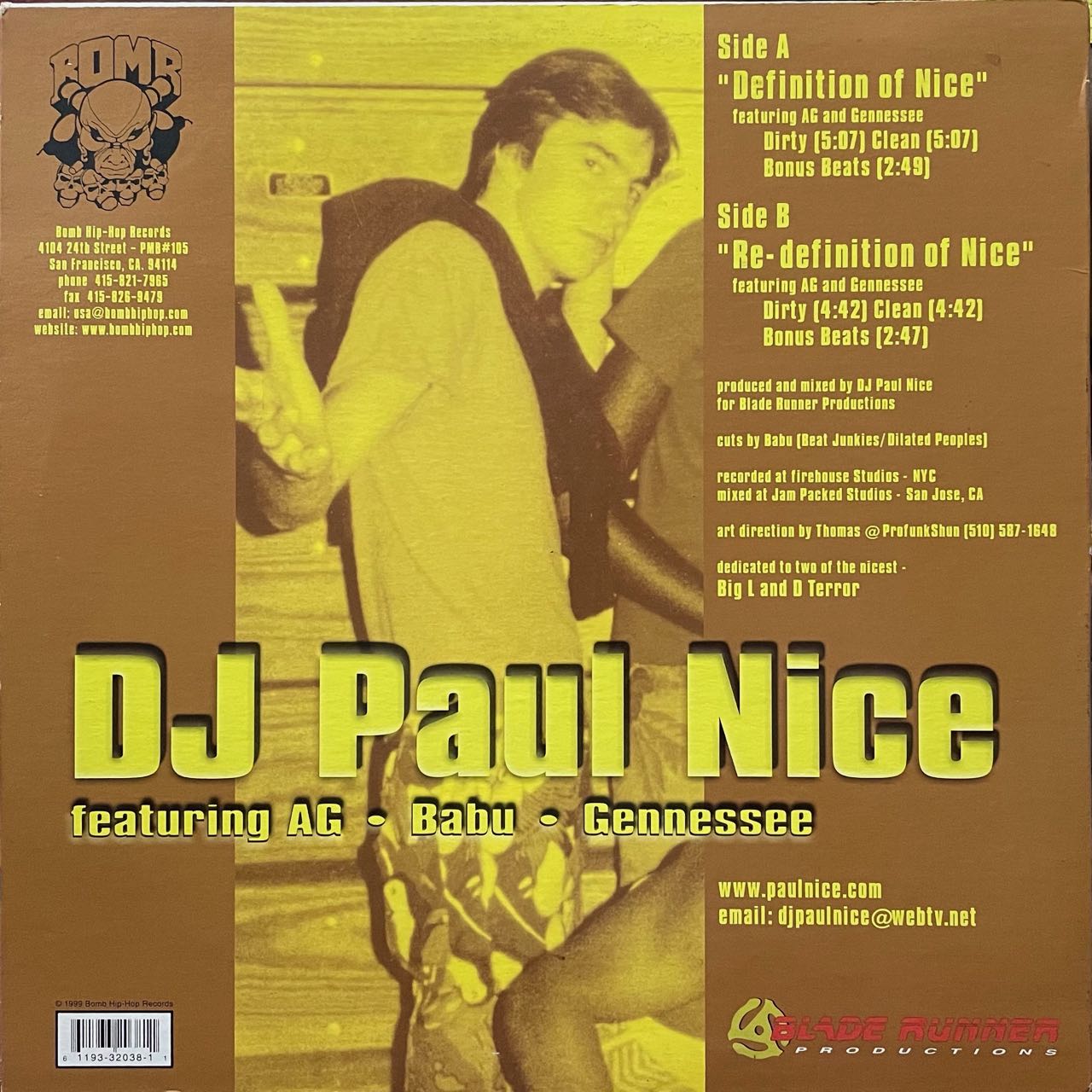 DEFINITION OF NICE/DJ PAUL NICE FEATURING AG, BABU, GENNESSEE/中古